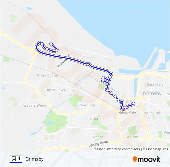 1 Bus Line Map