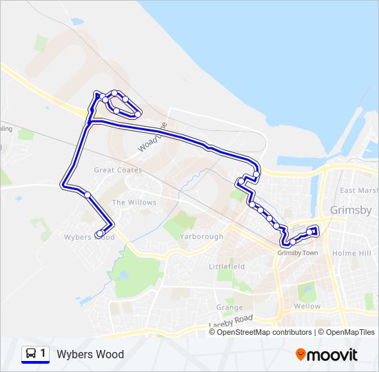 1 Bus Line Map
