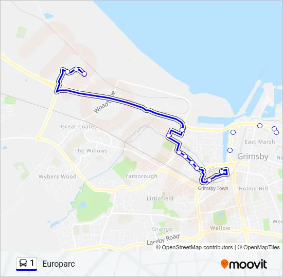 1 Bus Line Map