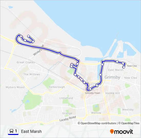 1 Bus Line Map