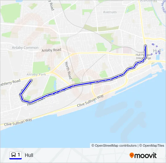 1 Bus Line Map