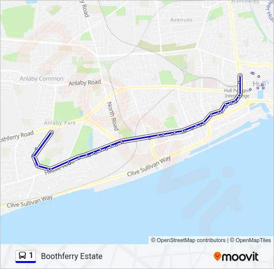 1 Bus Line Map