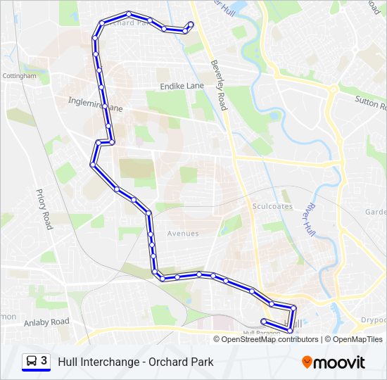 3 Bus Line Map