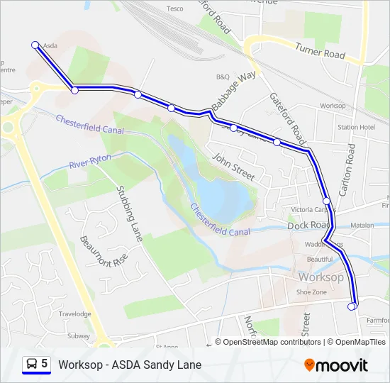 5 Bus Line Map