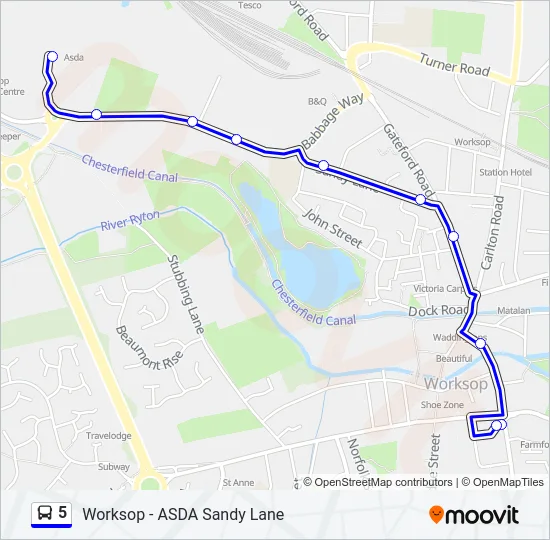 5 Bus Line Map