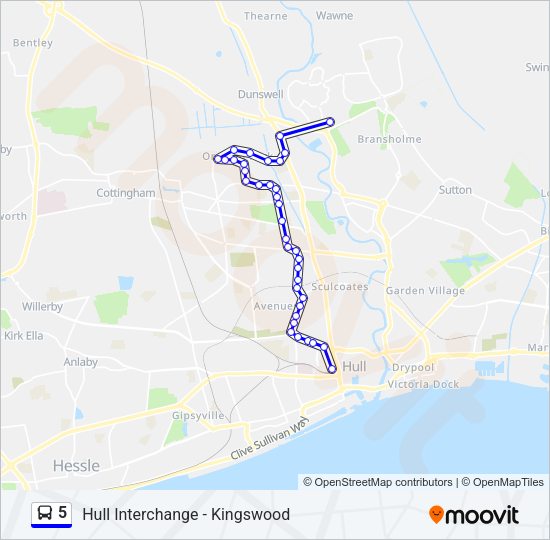 5 Bus Line Map
