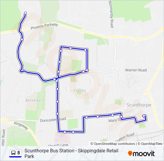 8 Bus Line Map