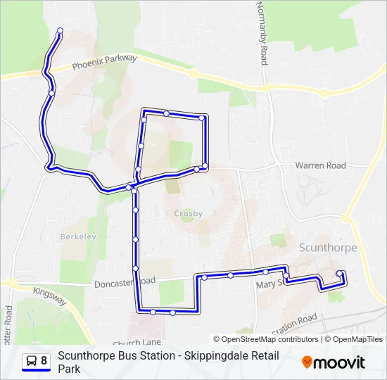 8 Bus Line Map