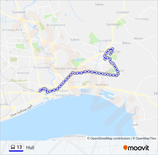 13 Bus Line Map