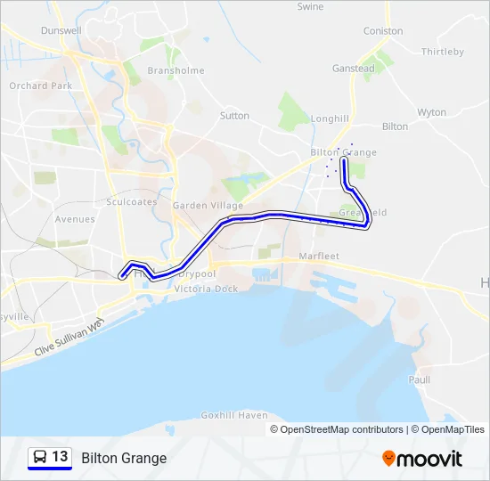 13 Bus Line Map