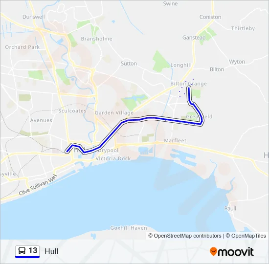 13 Bus Line Map