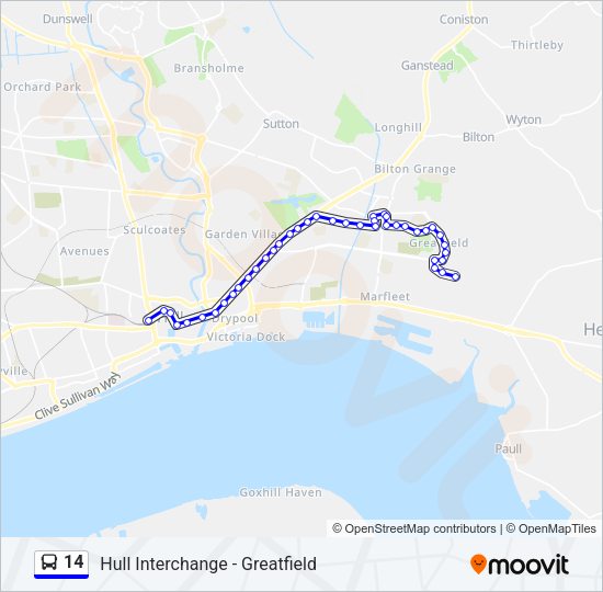 14 Bus Line Map