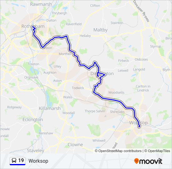 19 Bus Line Map