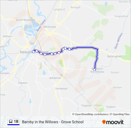 1B Bus Line Map