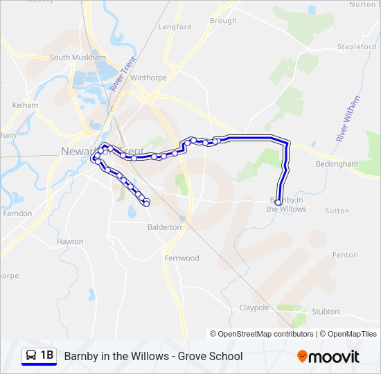 1B Bus Line Map
