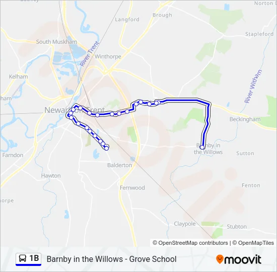 1B Bus Line Map