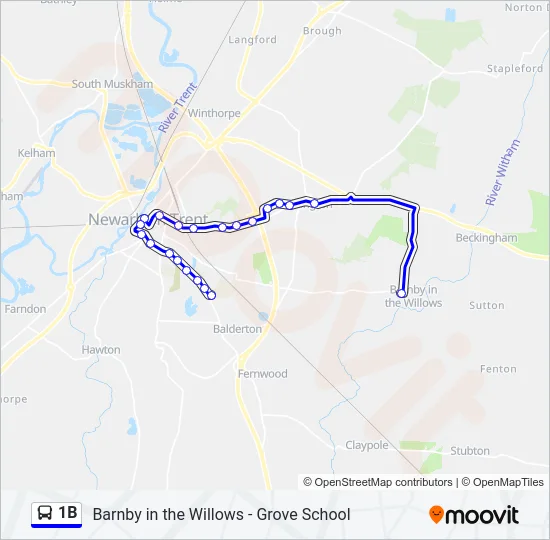 1B Bus Line Map