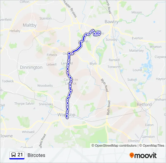 21 Bus Line Map