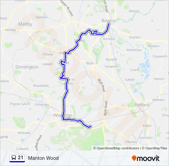 21 Bus Line Map
