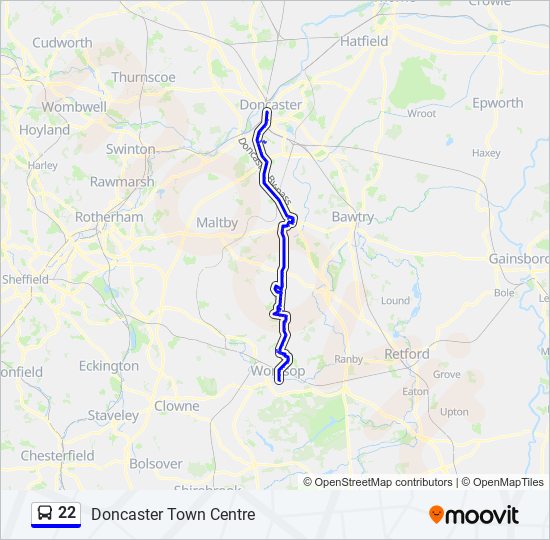 22 bus Line Map