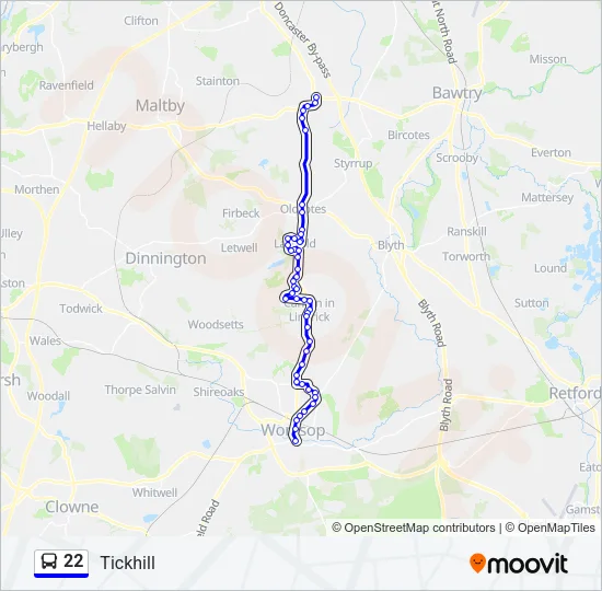 22 Bus Line Map
