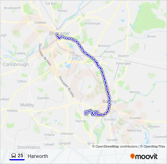 25 Bus Line Map