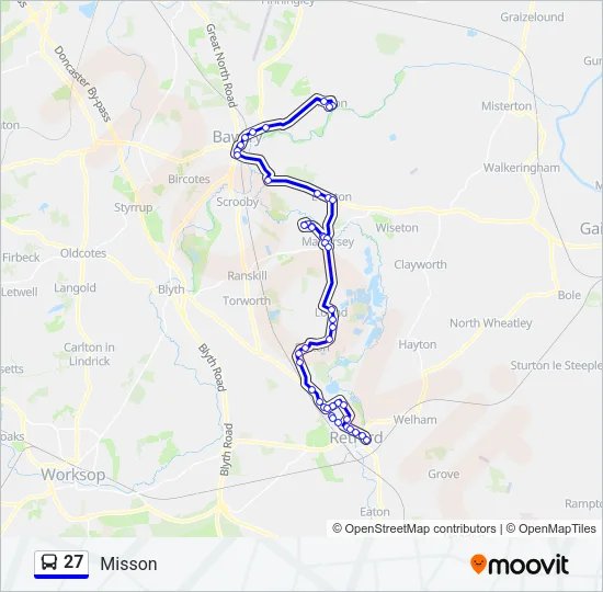 27 Bus Line Map