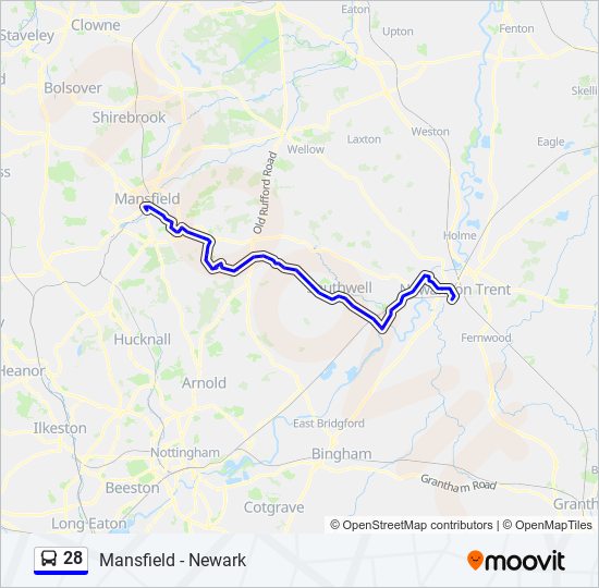 28 bus Line Map