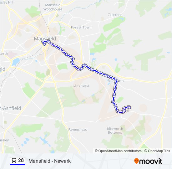 28 bus Line Map