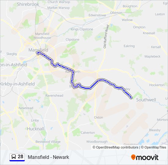 28 bus Line Map