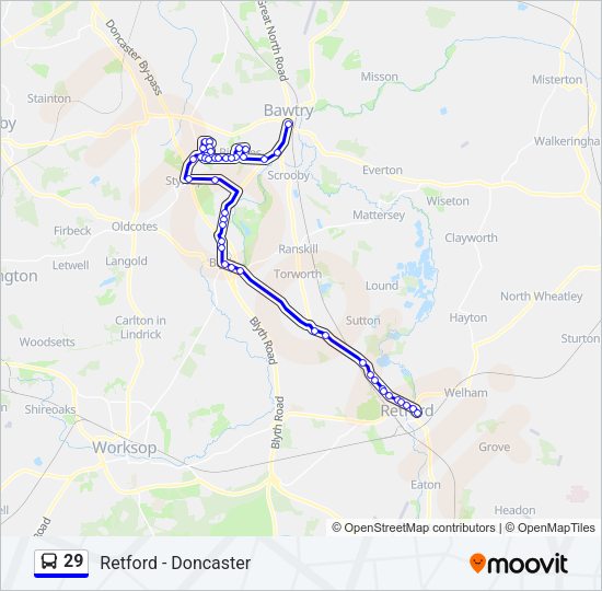 29 Bus Line Map