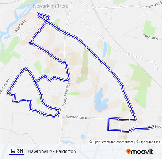 3N Bus Line Map