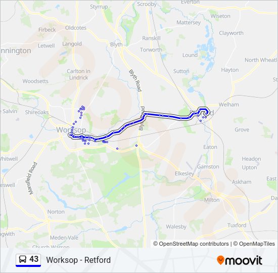 43 Bus Line Map