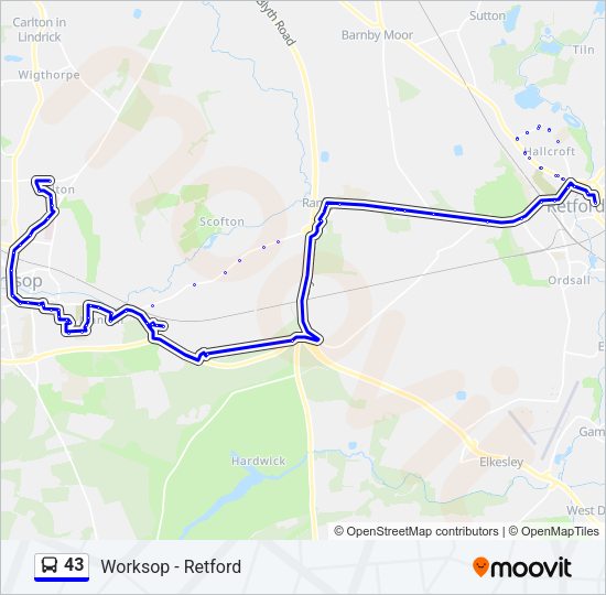 43 Bus Line Map