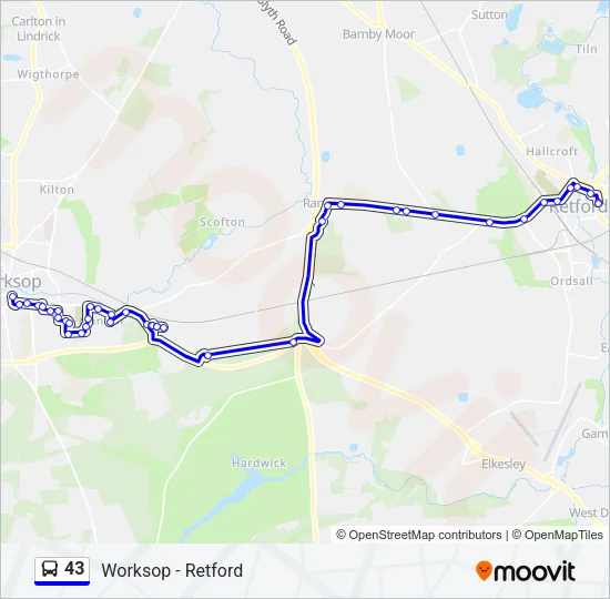 43 Bus Line Map