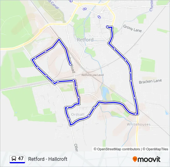 47 Bus Line Map