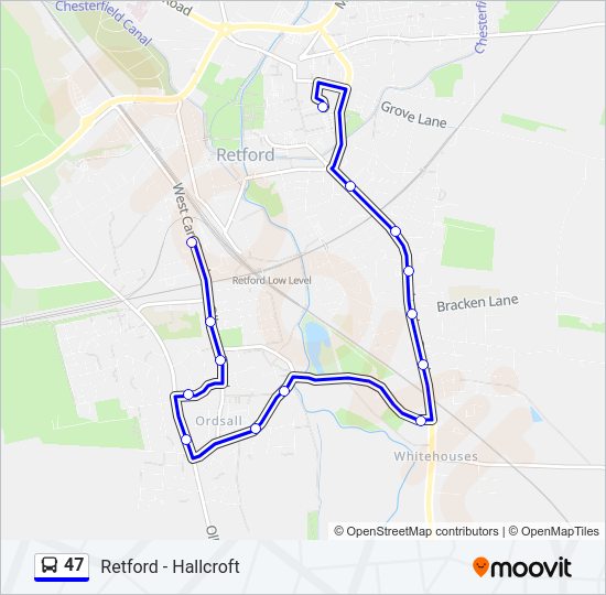 47 Bus Line Map