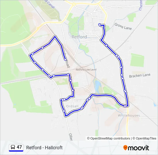 47 Bus Line Map