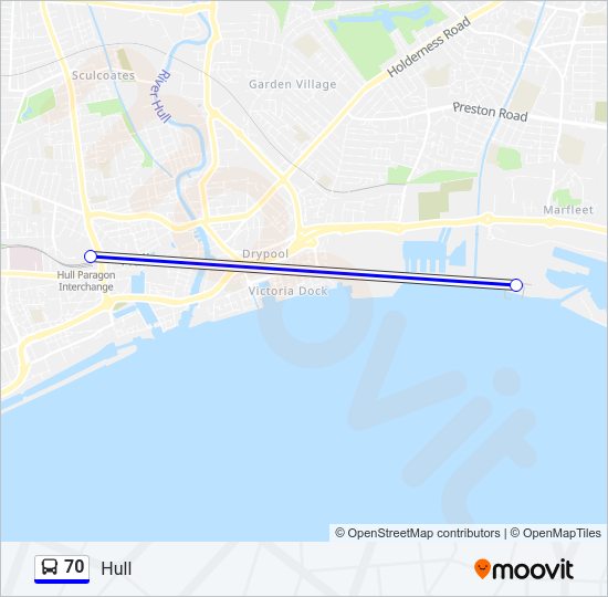 70 Bus Line Map