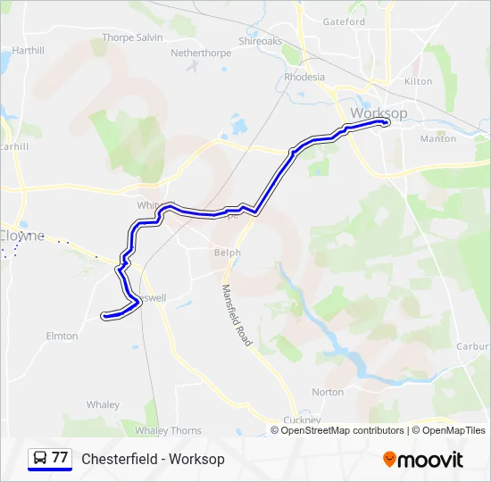 77 Route: Schedules, Stops & Maps - Worksop (Updated)