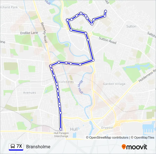 7X Bus Line Map