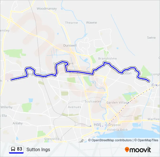 83 Bus Line Map