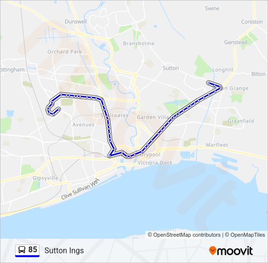 85 Bus Line Map