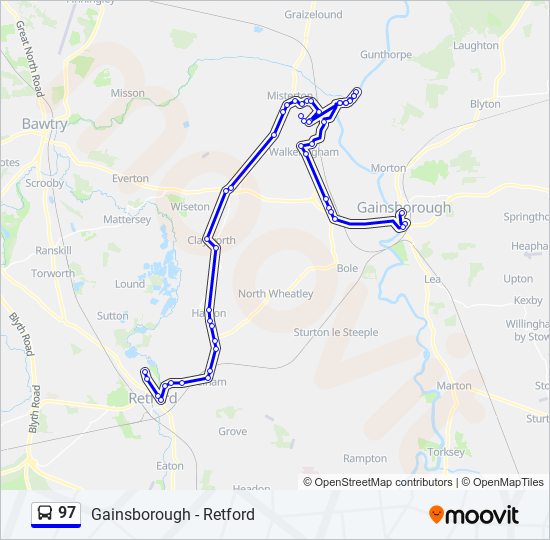 97 bus Line Map