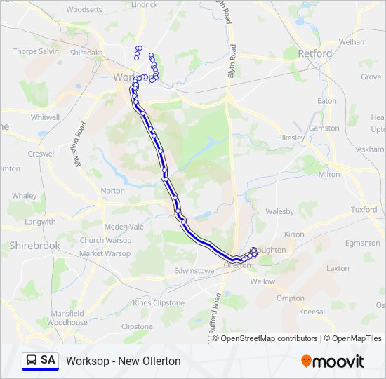 sa Route: Schedules, Stops & Maps - Ollerton (Updated)