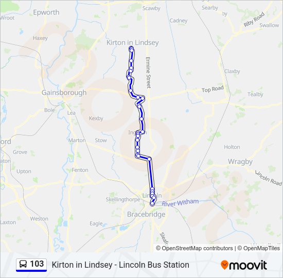 103 Bus Line Map