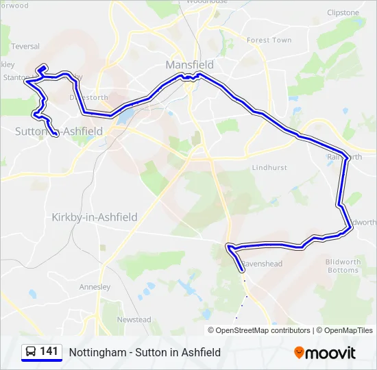 141 Bus Line Map