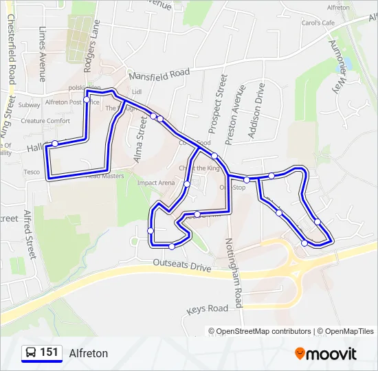 151 Bus Line Map