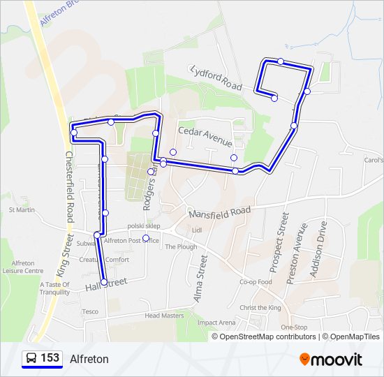 153 Route Schedules, Stops & Maps Alfreton (Updated)
