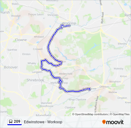 209 Bus Line Map